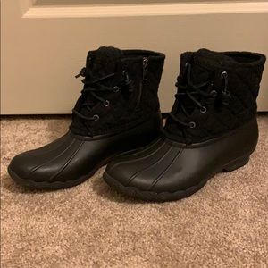 Sperry Duck Boots - Black Quilted